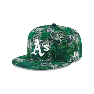 Green Oakland Athletics Hat - New Era MLB Caps Chaos 59FIFTY Fitted Caps USA0548736